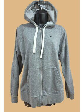 Nike Womens Oversized Gray Full-Zip Hoodie Size Medium